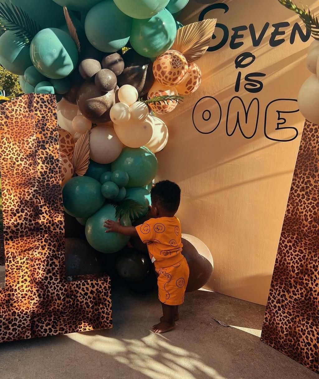 Seven, Rotimi and Mdee's son during his birthday