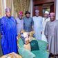 SEN. BOLA TINUBU, ALL PROGRESSIVES CONGRESS (APC) 2023 PRESIDENTIAL CANDIDATE, HIS VICE-PRESIDENTIAL RUNNING MATE AND SOME APC GOVERNORS AND FORMER PRESIDENT GOODLUCK JONATHAN ON TUESDAY NIGHT IN ABUJA AT JONATHAN’S RESIDENCE (NAN)
