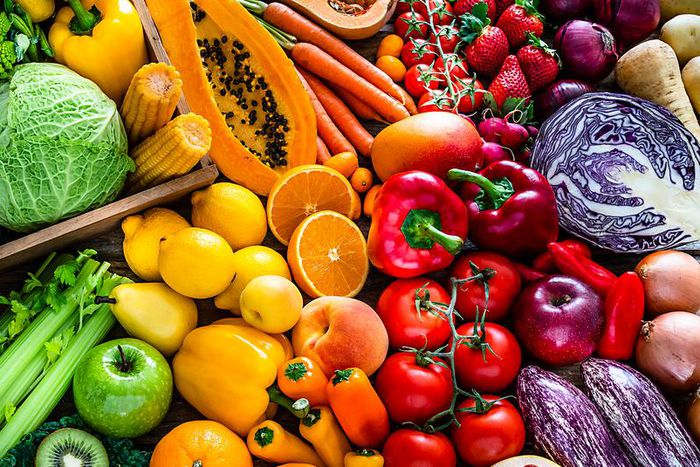 Colorful fruits and vegetables