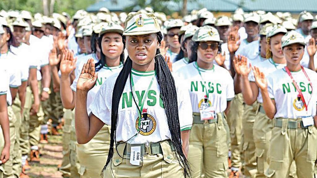 NYSC Corps members on parade ground. (Guardian)