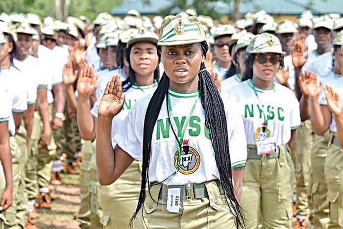 NYSC Corps members on parade ground. (Guardian)