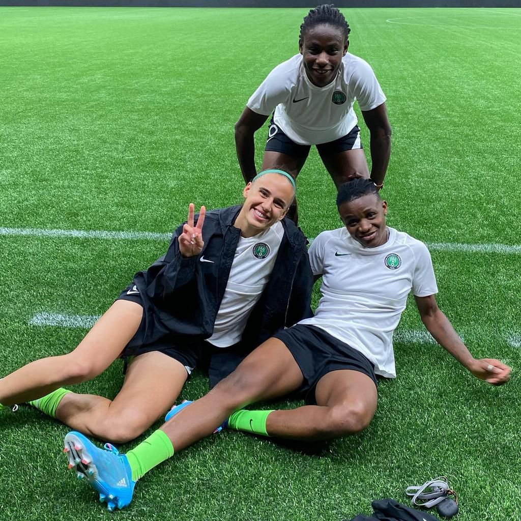 The Super Falcons had a good training session before the game against Canada