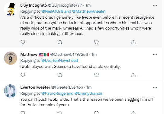 Reactions to Iheanacho and Iwobi after Everton hold Leicester City to 1-1 draw