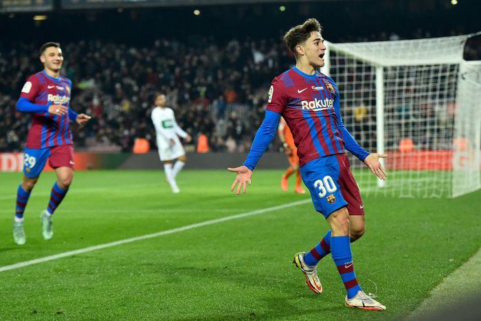 Gavi scored Barcelona's second goal in their win over Elche in La Liga on Saturday.
