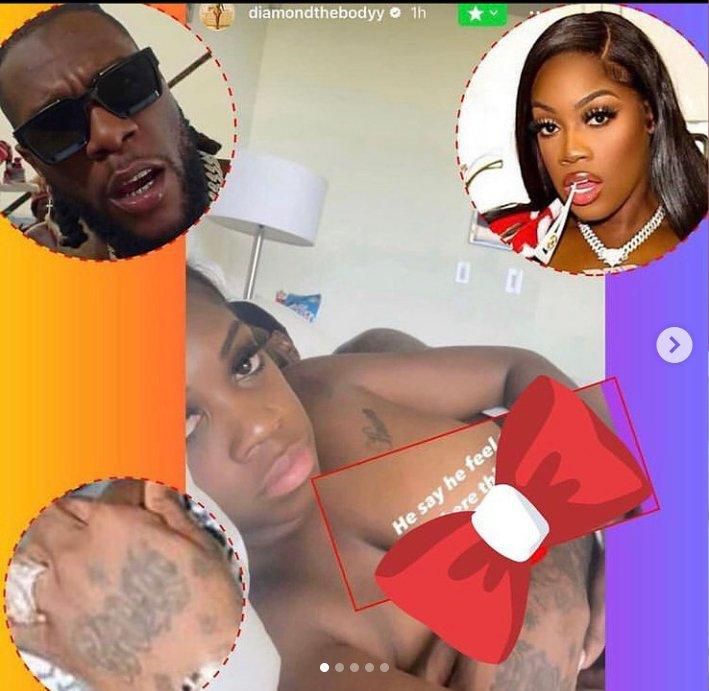 Diamond The Body in bed with Burna Boy