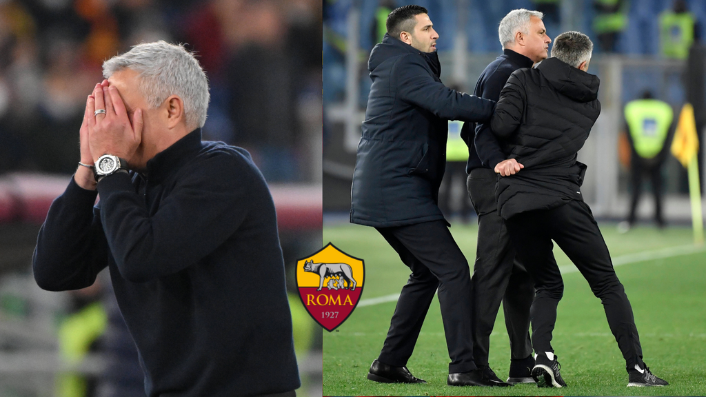 Jose Mourinho got sent off in Roma's 2-2 draw against Hellas Verona on Saturday
