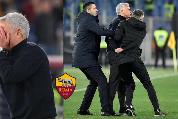 Jose Mourinho got sent off in Roma's 2-2 draw against Hellas Verona on Saturday