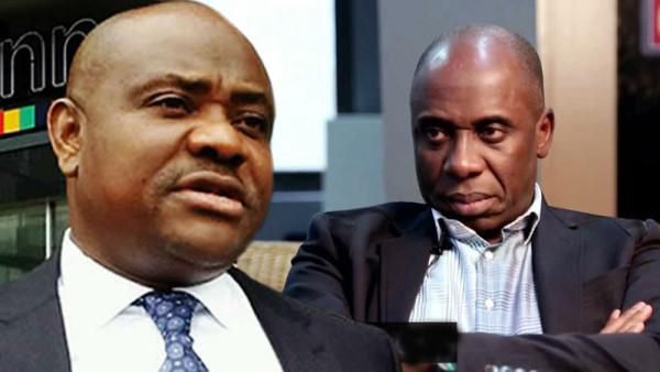 Governor Nyesom Wike of Rivers State and the Minister of Transportation, Rotimi Amaechi (The News Nigeria)