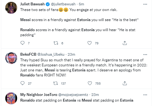 Reactions as Messi scores 5 goals for Argentina against Estonia