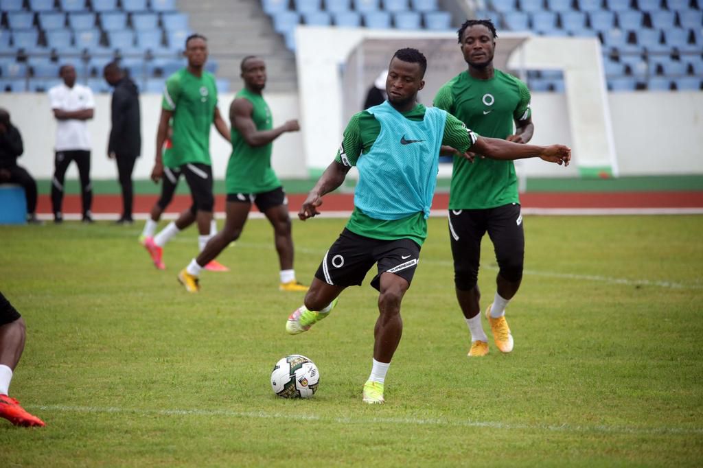 Super Eagles team B in training ahead of their CHAN qualifier against Ghana