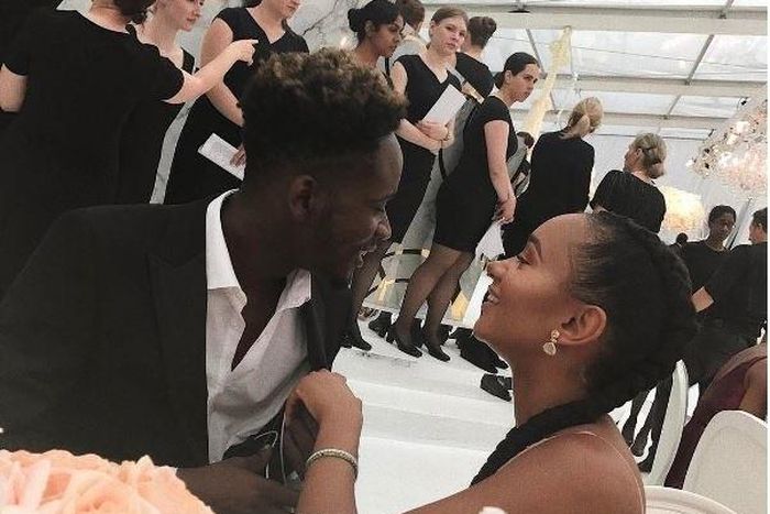 Mr Eazi and Temi Otedola at a wedding in the United Kingdom