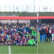 Asisat Oshoala celebrates as Barcelona Femeni win league