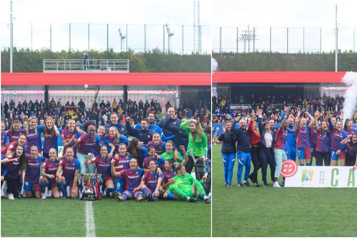 Asisat Oshoala celebrates as Barcelona Femeni win league