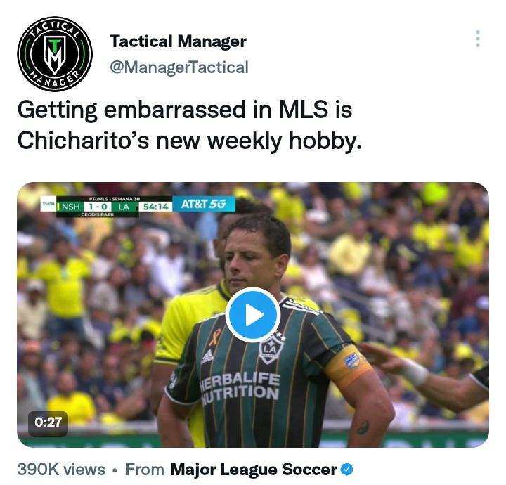 The supporters are tired and want Chicharito to stop taking penalties.