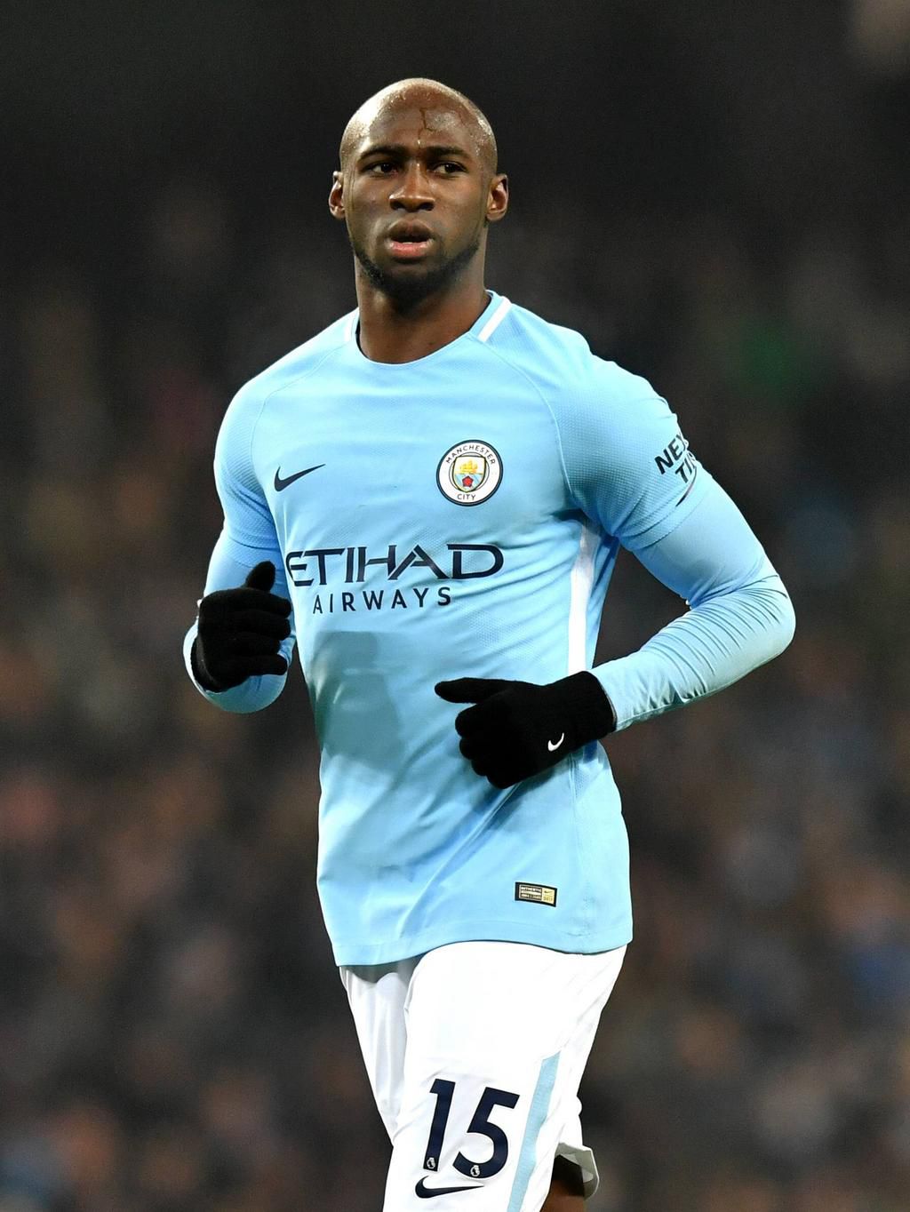 Eliaquim Mangala playing for Manchester City in 2017