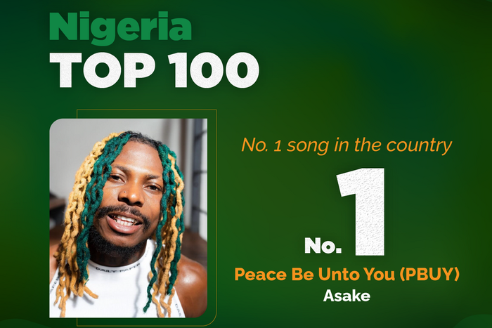 Asake’s 'Peace Be Unto You (PBUY)' is the first No. 1 song on the Nigeria Top 100
