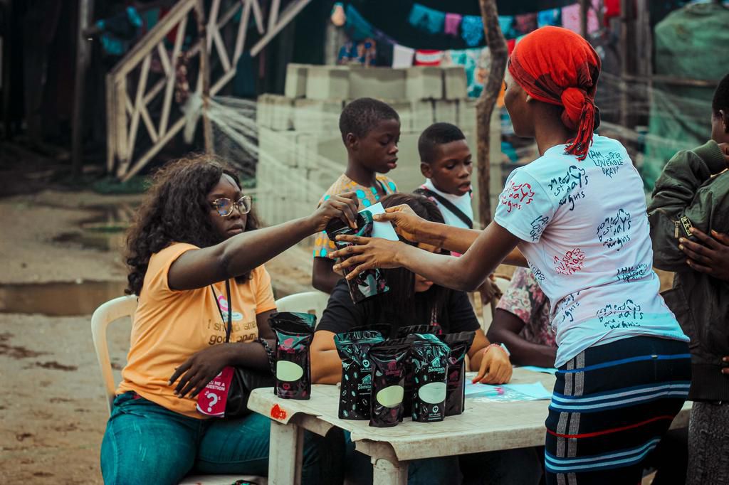 Pad Stash- Beneficiary receiving hygeine pack