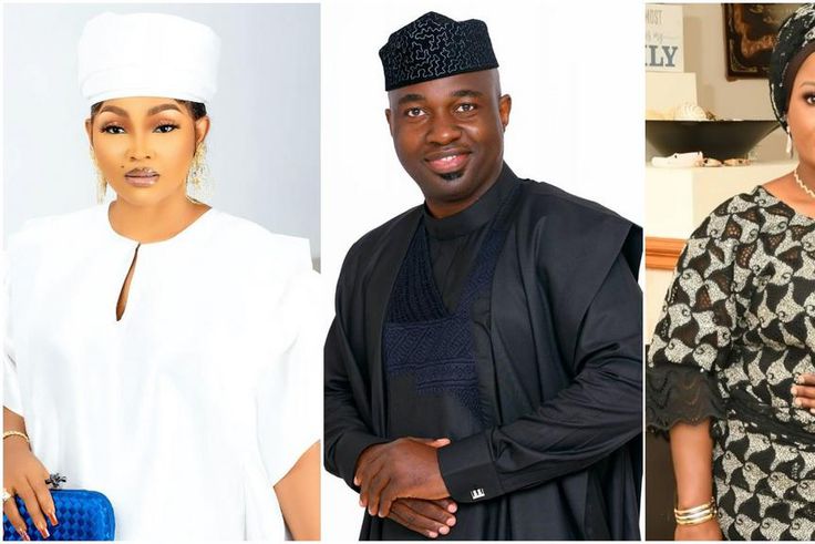 Mercy Aigbe, Kazim Adeoti and Funsho Adeoti [Instagram/RealMercyAigbe] [Instagram/KazimAdeoti] [Instagram/AsiwajuCouture]