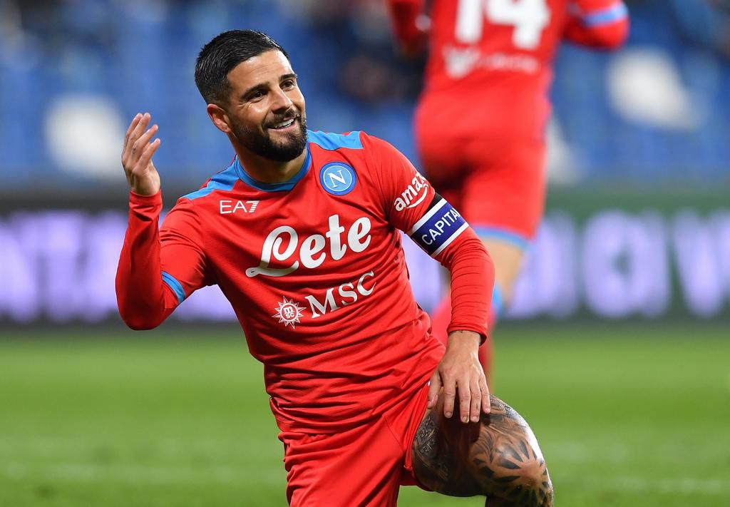 Insigne celebrates his goal in style.
