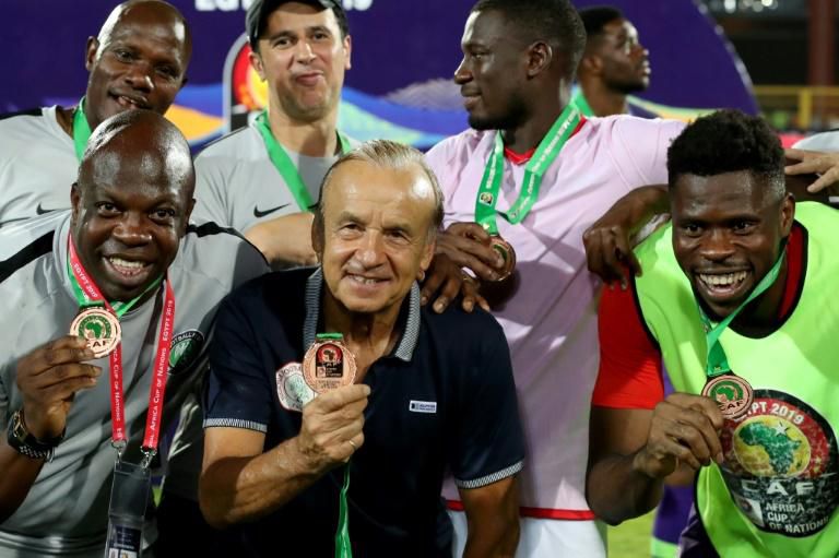 Nigeria coach Gernot Rohr in July 2019 after claiming the AFCON 3rd place