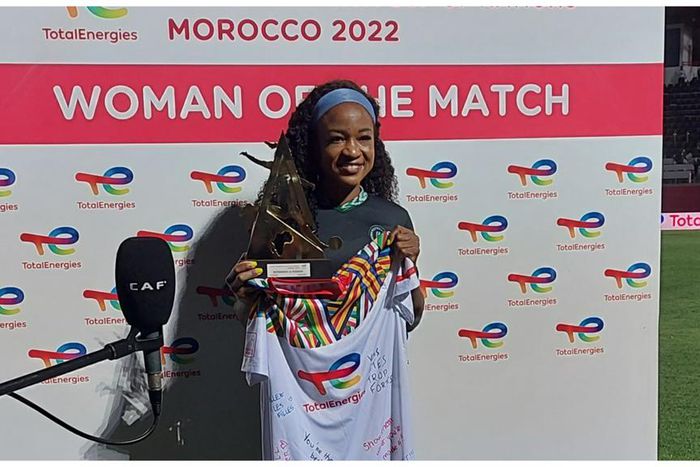 Ordega celebrates Woman of the Match award