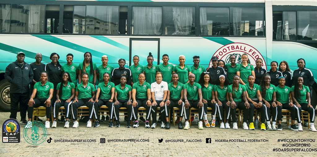 Super Falcons' contingent to the 2022 Women's Africa Cup of Nations (WAFCON) in Morocco