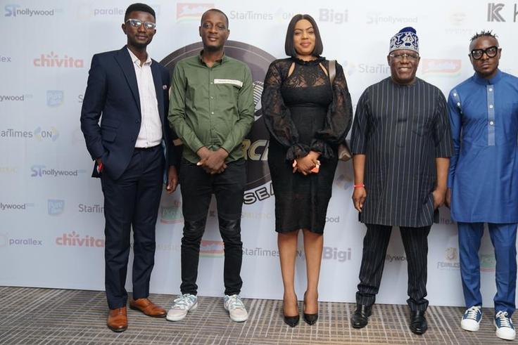 Kenny Ogungbe, ID Cabasa flanked by reps of StarTimes