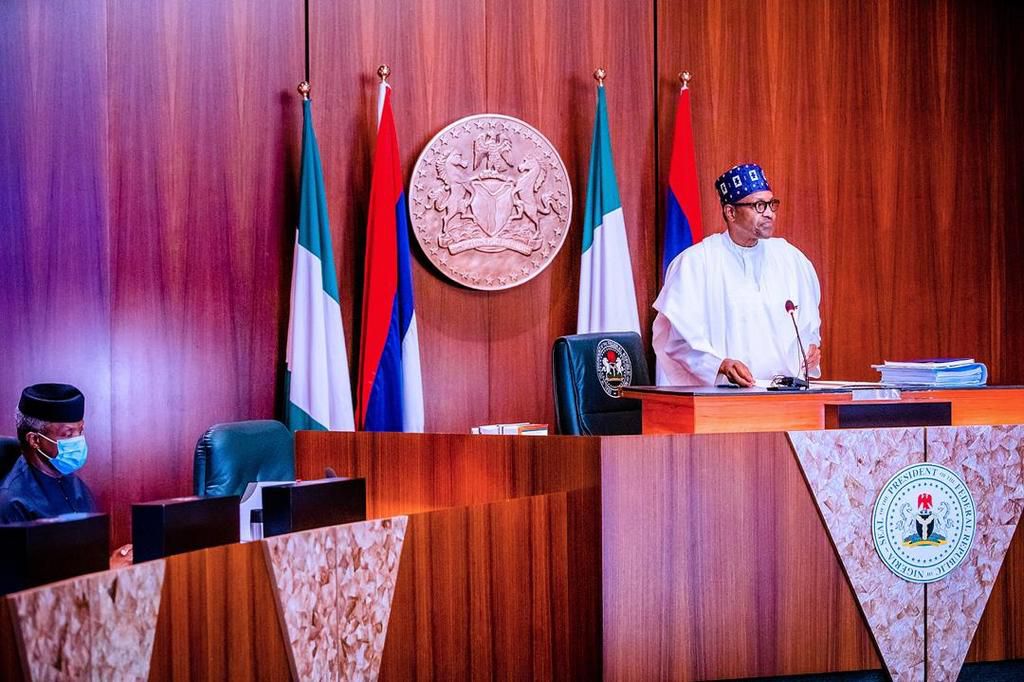 President Buhari presides over virtual federal executive council meeting on September 16, 2020 (Tolani Alli)