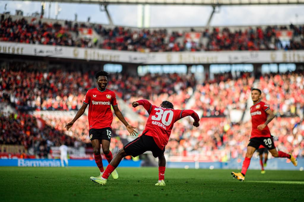 The African connection between Moussa Diaby and Jeremie Frimpong inspired Bayer Leverkusen to a first win in three matches.