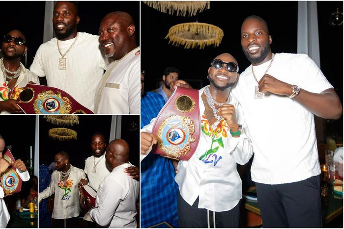 Davido and Lawrence Okolie are spotted in Lagos