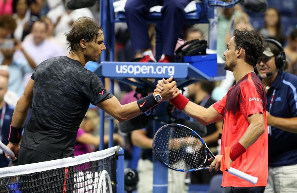 Rafael Nadal edged Fabio Fognini in the second round of the US Open