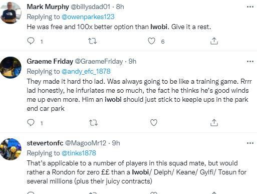 Everton fans wanted Iwobi to come on against Boreham Wood