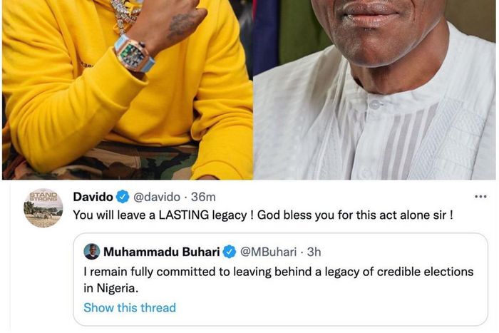 Davido prays for Buhari over Osun Governorship election. [Twitter:ThePunch]