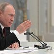 Russia's Vladimir Putin chairing a Security Council meeting in Moscow on Monday.