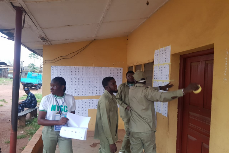 Corps members getting ready for election duty. [Daily Trust]