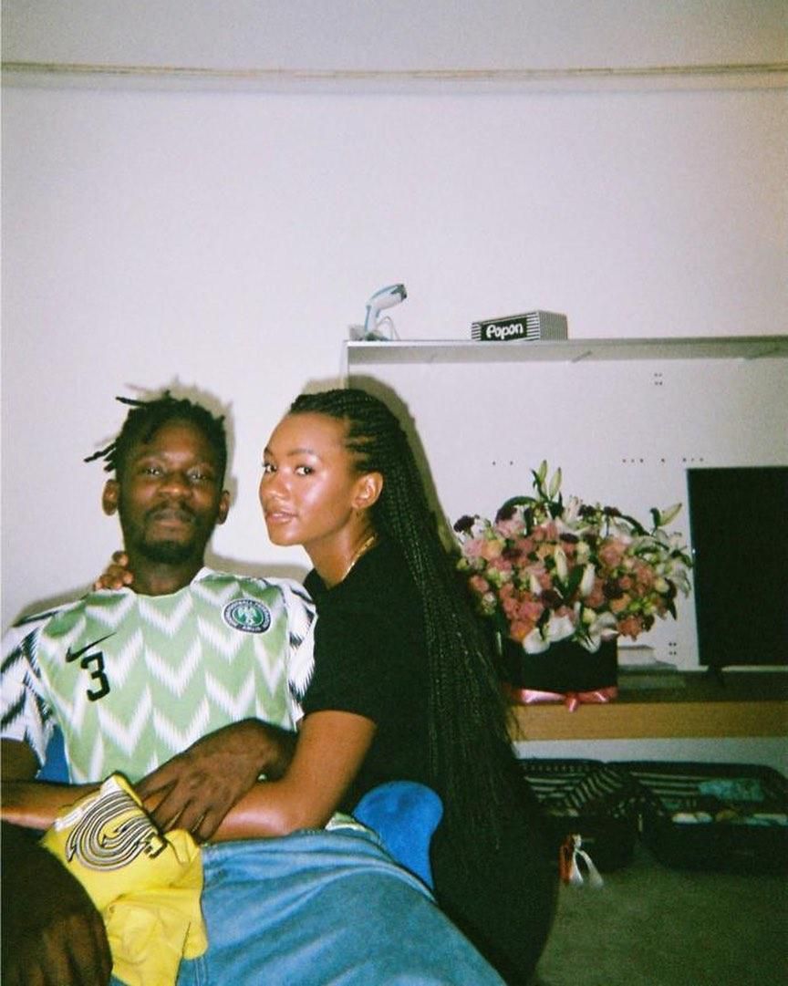 Temi Otedola and Mr Eazi during quarantine [OnoBello]