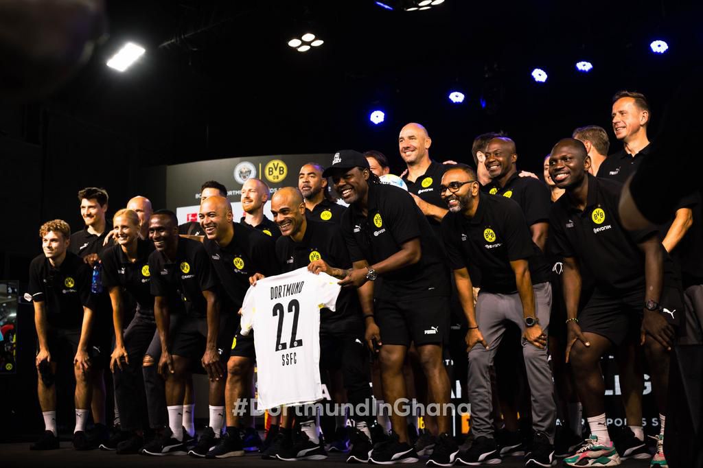 Victor Ikpeba, Emmanuel Adebayor shine as Borussia Dortmund Legends draw 2-2 with African Giants