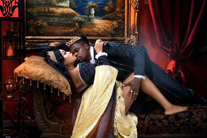 Toyin Lawani and her fiance Segun Wealth [MofeBamuyiwa]