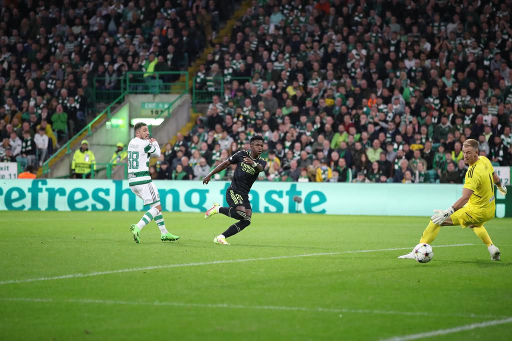 Vinicius Junior scored the opener for Real Madrid in their win against Celtic on Tuesday nightr