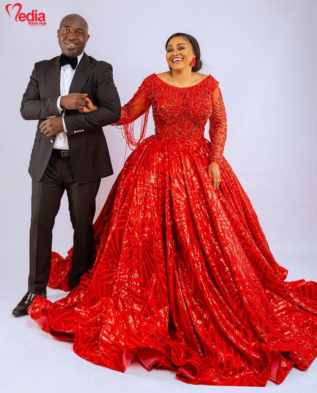 Nollywood actress Mercy Aigbe and her husband Adeoti Kazim [MediaRoomHub]