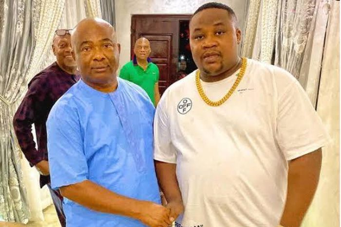 Governor Hope Uzodinma of Imo State and Cubana Chief Priest (Akelicious)