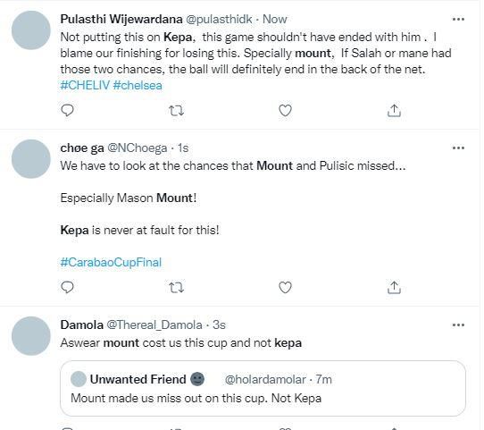 Reactions as Chelsea fans defend Kepa for loss to Liverpool