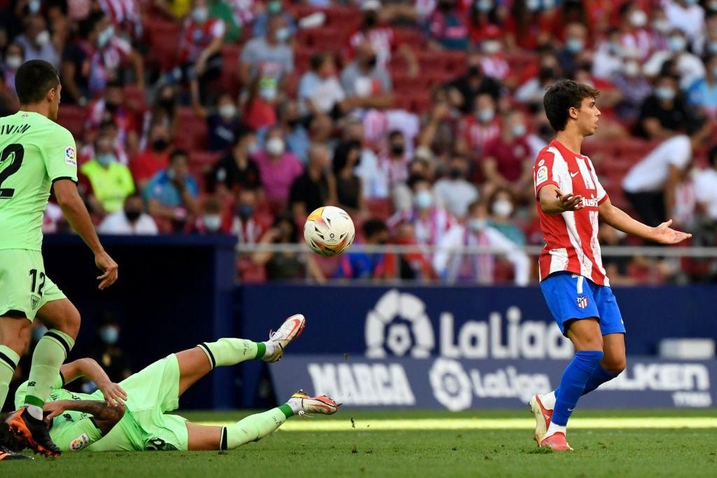 Joao Felix was sent off in Atletico Madrid's goalless draw with Athletic Club on Saturday.