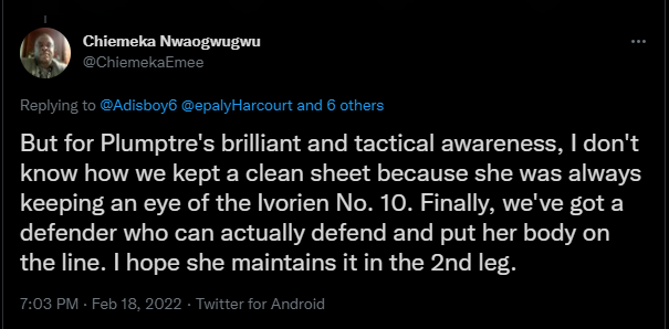 Twitter reactions to Ashleigh Plumptre debut