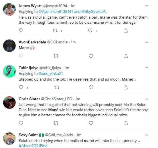 Tweets about Mane and Salah