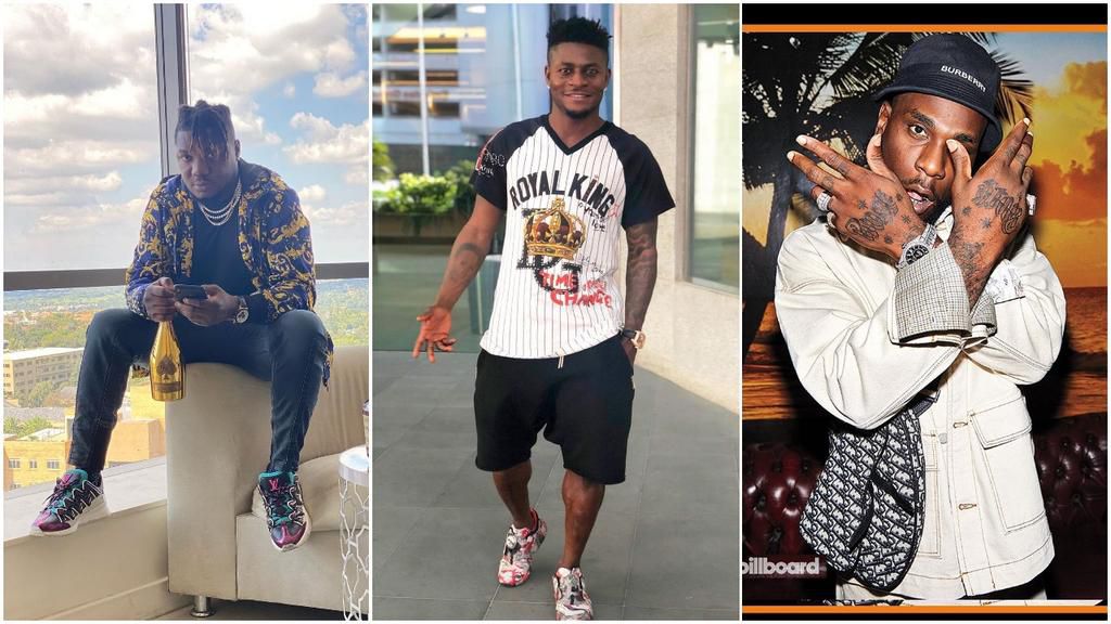 Rapper CDQ, ex-international Obafemi Martins and Burna Boy [Instagram/CDQ] [Instagram/ObaGoal] [Instagram/BurnaBoyGram]