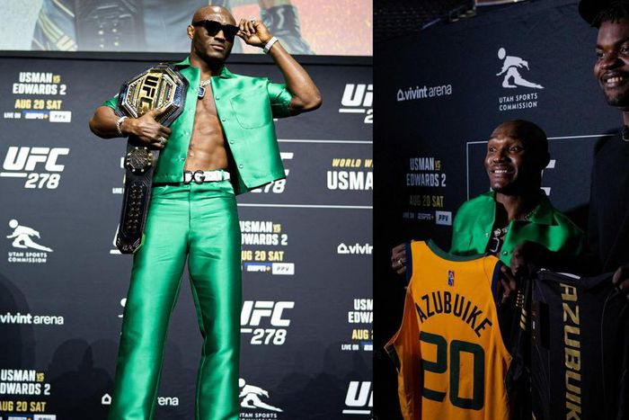 Kamaru Usman teams up with Nigerian NBA star Udoka Azubuike in Utah ahead of Edwards rematch