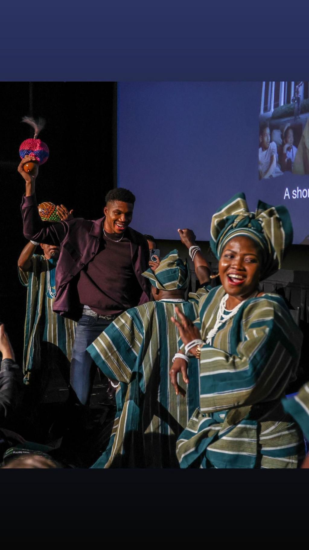 Giannis Antetokounmpo shows off Nigerian dance moves at Naija Odyssey premiere
