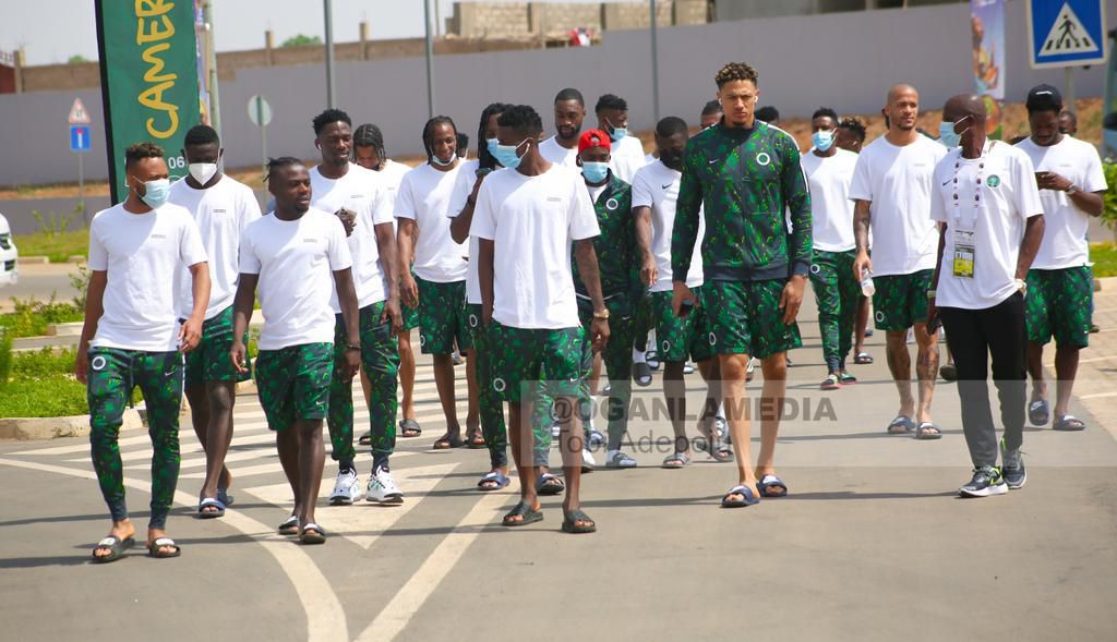 The Super Eagles during their team walk
