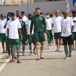 The Super Eagles during their team walk
